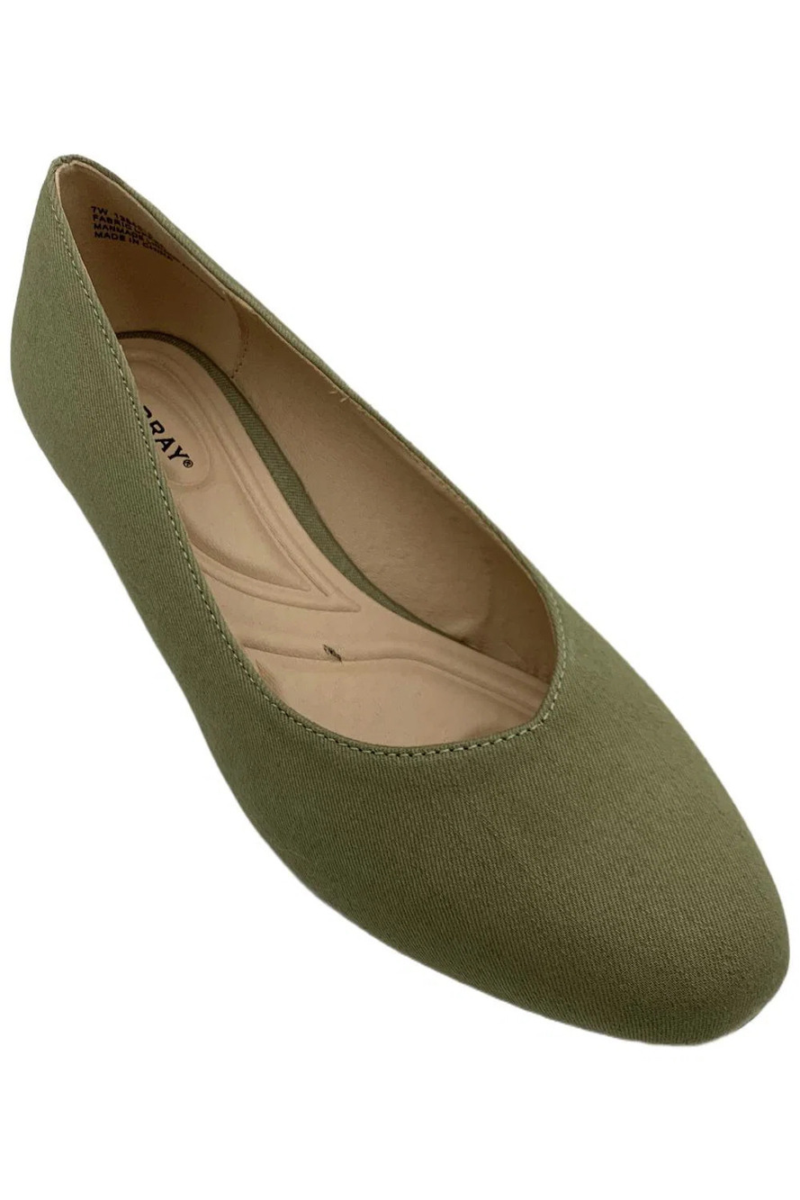 ARRAY Women's Darling Slip-On Wedged Flats Olive - Medium